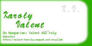 karoly valent business card
